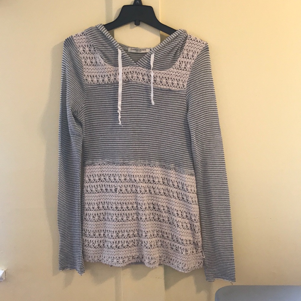 Gray sweater.
